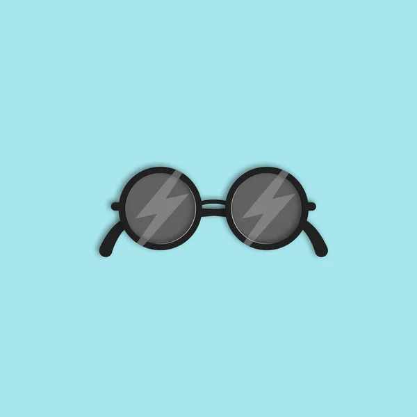 Sunglasses. Fashionable glasses. Points round shape. Vector