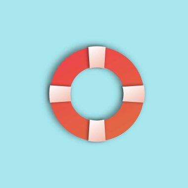 Lifebuoy. Yaz, güneş, plaj. Beyaz üzerinde yalıtılmış - Vektör