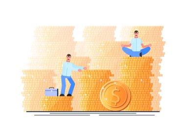 Zenginlik. Başarılı bir iş adamı. Finansal bağımsızlık. Etkili yönetim. Vektör illüstrasyon. - Vektör