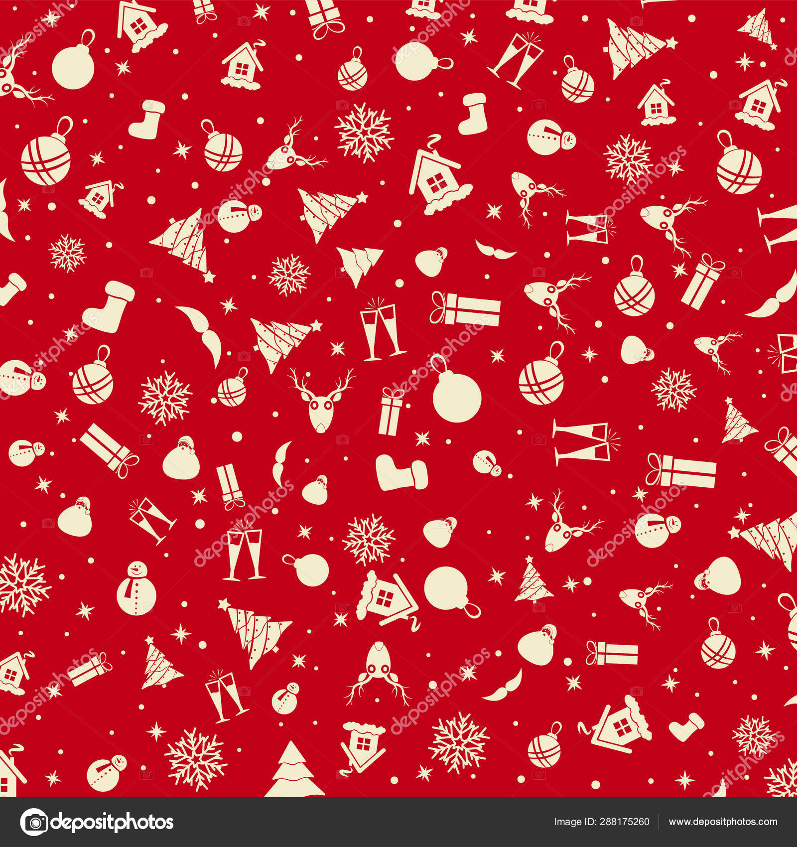 Vector - Red Christmas wrapping paper. Christmas card. Happy New Year card.  Stock Vector by ©liurii.86@gmail.com 288175260