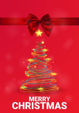 Noel ve Yeni Yıl tatili için kartpostal veya davetiye. - Vektör