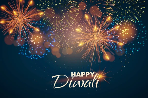 Website header or banner design on the background of lights and fireworks for Diwali Festival celebration. - Vector Vector Graphics
