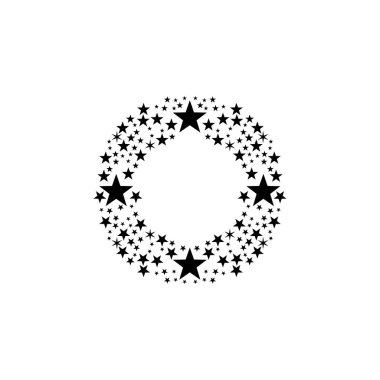 Kopya alanı - metin için yer ile bir daire içinde siyah yıldız. Herkese Mutlu Noeller ve Mutlu Yıllar. - Vektör