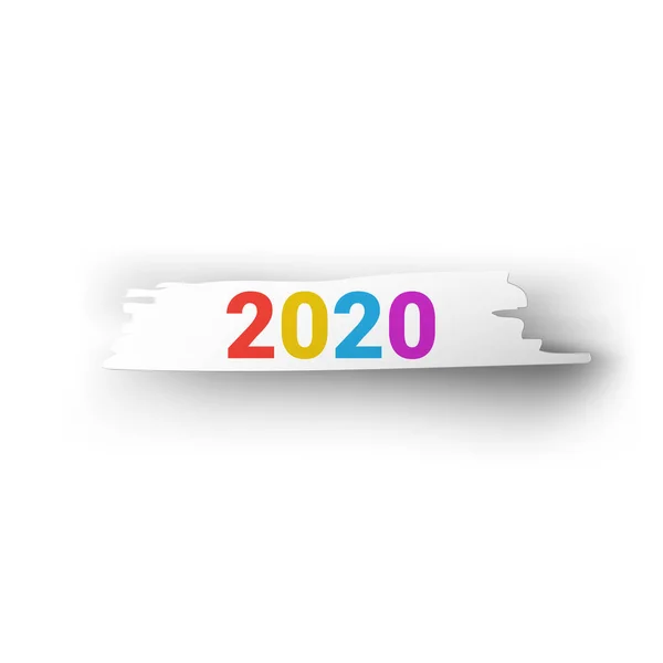 Teks tertulis: 2020. Pada latar belakang putih. Vektor - Stok Vektor
