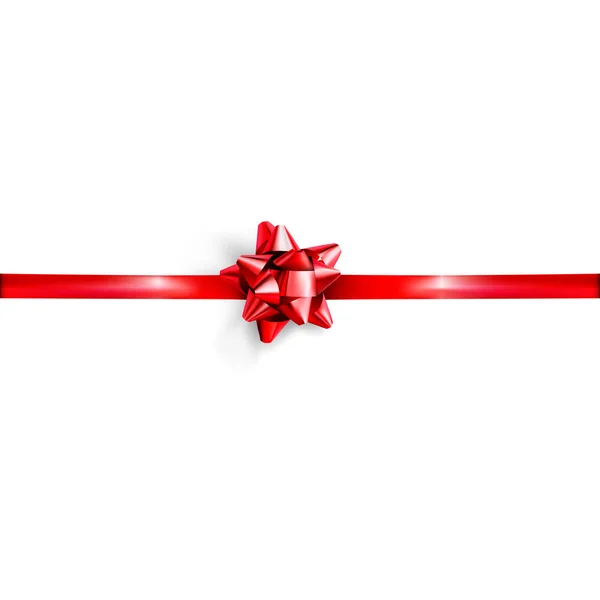 Red bow and ribbon isolated on white background - Vector — 스톡 벡터