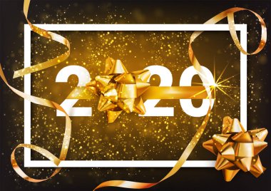 2020 Mutlu Yeni Yıl Yaratıcı Özgeçmişi Altın Noel Yayı, Elementler