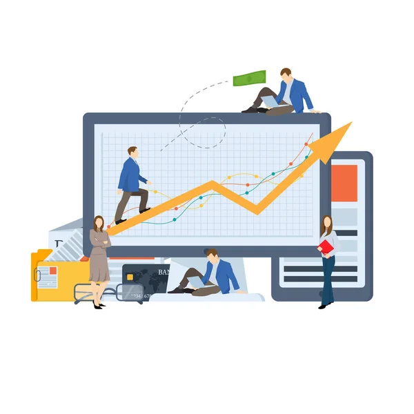 Başarı elde etmek için birlikte çalışmak - konsept illüstrasyon - Vektör