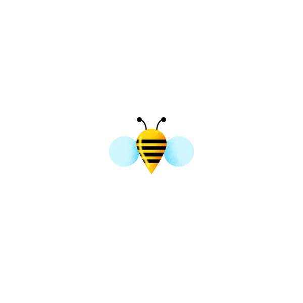 白い背景にミツバチのベクトルイラスト ベクターイラスト — ストックベクタ