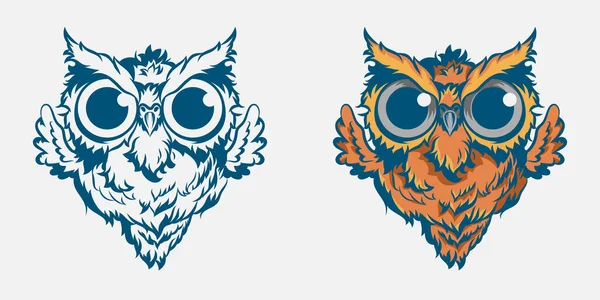 Vintage Owl Mascot Colorful Concept Vintage Style Isolated Illustration Vector — Stock Vector