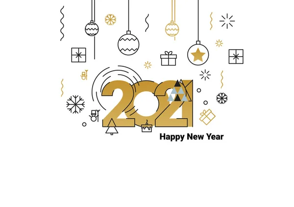 Frohes Neues Jahr 2021 Jahr Des Ochsen Festliche Party Frohe — Stockvektor