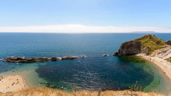 赛特海岸线 也被称为侏罗纪海岸 世界遗产遗址上英格兰南部英吉利海峡海岸 夏季2018 — 图库照片