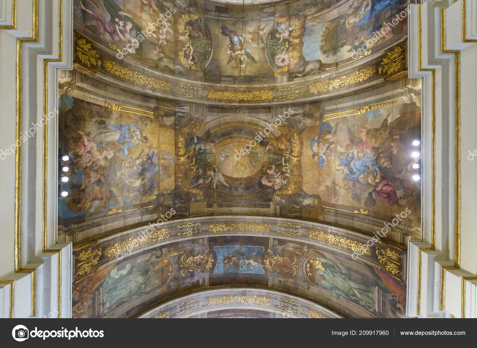 Valletta Malta July 2018 Church Our Lady Victory Ceiling