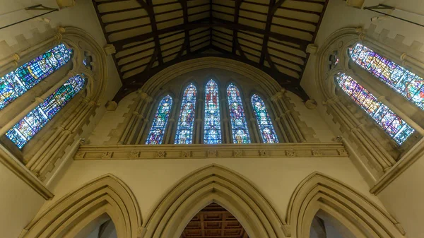 Σουάνσι Ηνωμένο Βασίλειο Aug 2018 Εκκλησία Του Mary Βιτρώ Παραπάνω — Φωτογραφία Αρχείου