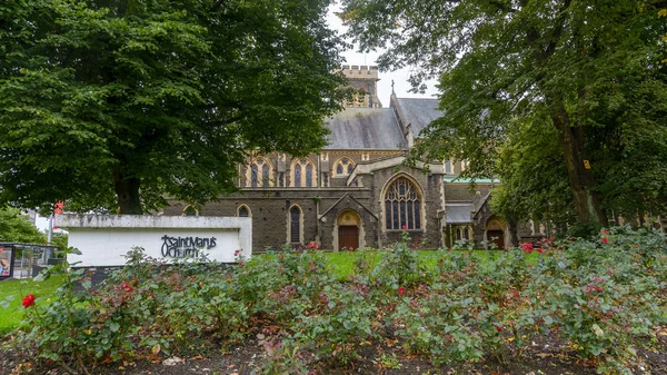 Swansea Reino Unido Agosto 2018 Iglesia Santa María Fachada Ángulo —  Fotos de Stock