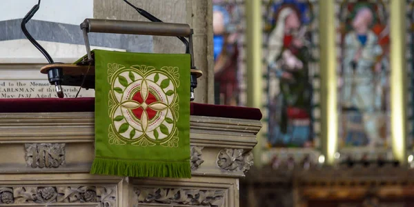 Salisbury Inglaterra Sep 2018 Igreja Thomas Edmunds Pano Púlpito Profundidade — Fotografia de Stock