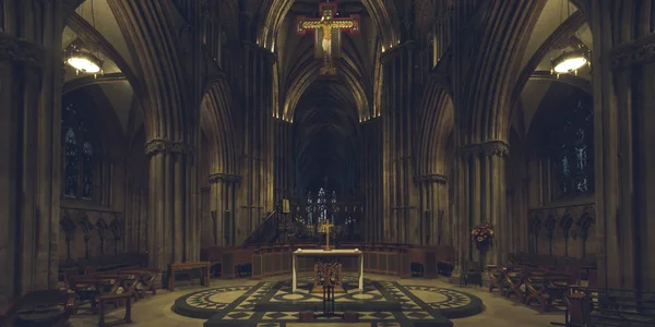 Lichfield Inglaterra Octubre 2018 Interiores Catedral Lichfield Nave Altar — Foto de Stock