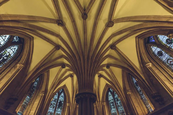 Prostějov Anglie Října 2018 Interiéry Lichfieldská Katedrála Klenbu Stropu Kapitulní — Stock fotografie