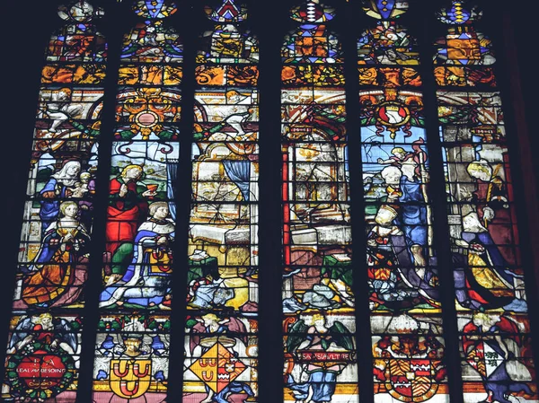 Lichfield England Okt 2018 Interiörer Lichfield Cathedral Glasmålningar Lady Chapel — Stockfoto
