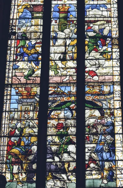 Lichfield England Okt 2018 Interiörer Lichfield Cathedral Målat Glas Lady — Stockfoto
