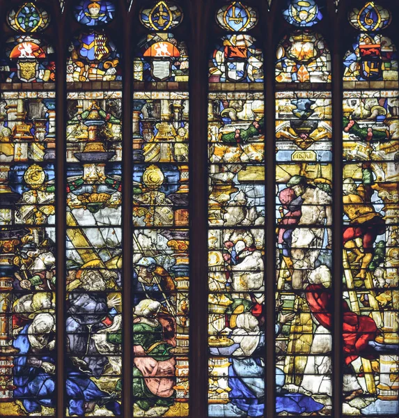 Lichfield England Okt 2018 Interiörer Lichfield Cathedral Glasmålningar Lady Chapel — Stockfoto