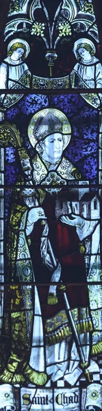 利奇菲尔德 英格兰 2018年10月15日 利奇菲尔德大教堂彩绘玻璃的内饰在章节房子特写 — 图库照片