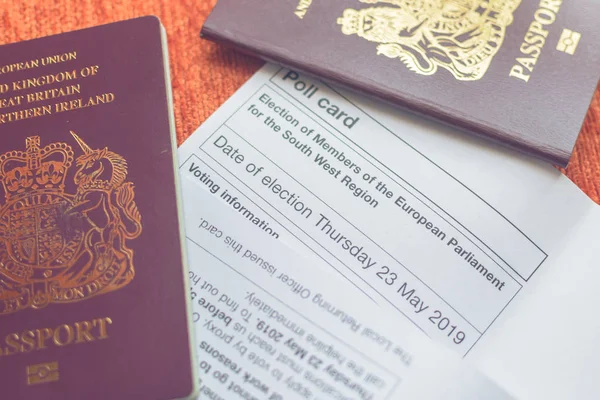 Close up of Poll Card B and Passport