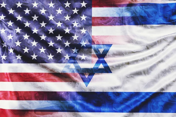 Amerikanische und israel flagge fusioniert Stockfoto