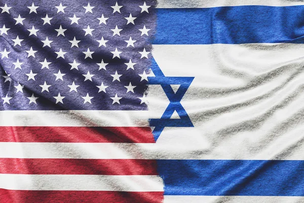 Amerikanische und israelische Flagge vereint lizenzfreie Stockbilder