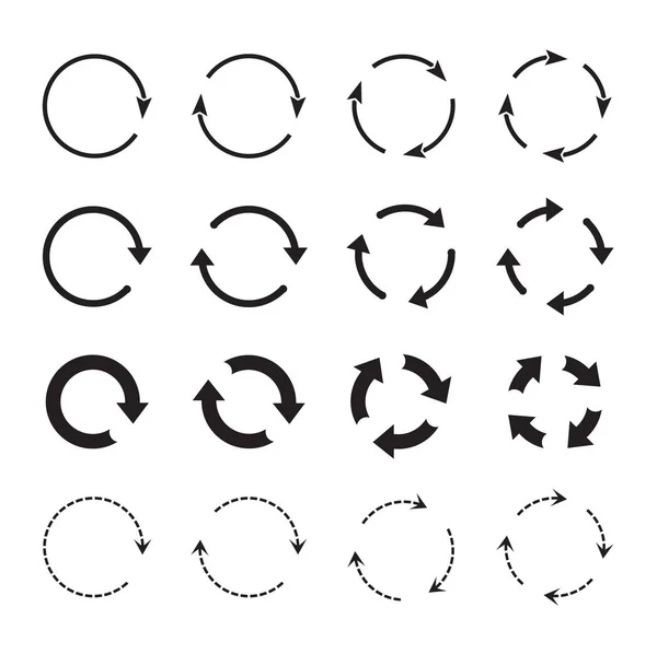 Ensembles Flèches Cercle Noir Icônes Vectorielles Élément Graphique — Image vectorielle