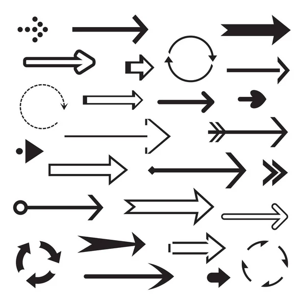 Sammlung Von Hinteren Vektorpfeilen Reihe Von Symbolen — Stockvektor