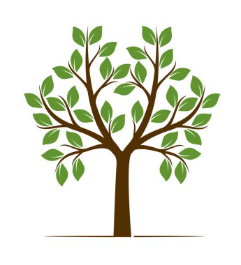 Ağaç şeklinde renk. Vektör çizim. Bahçede bitki.