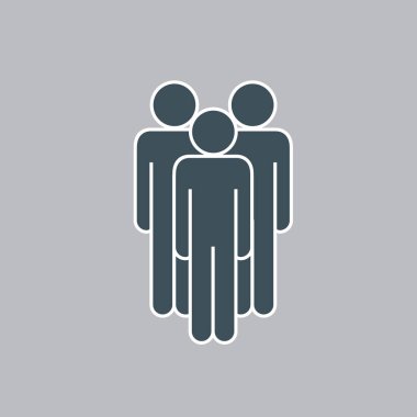 Gri arka plan üzerinde izole düz stil simge kümesinde. İnsanlar bir sembolü infographics ve web sitesi için. Vektör çizim ve grafik tasarım.