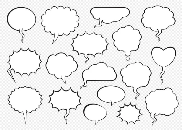 Komik konuşma balonları kümesi. Vektör çizim.