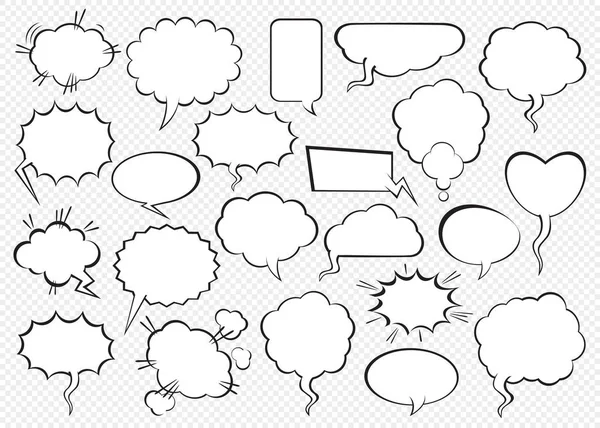 Ensemble de bulles de discours comiques. Illustration vectorielle . — Image vectorielle