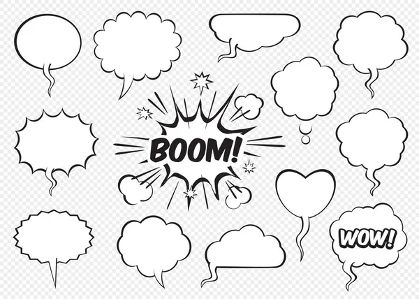 Komik konuşma balonları kümesi. Vektör çizim.