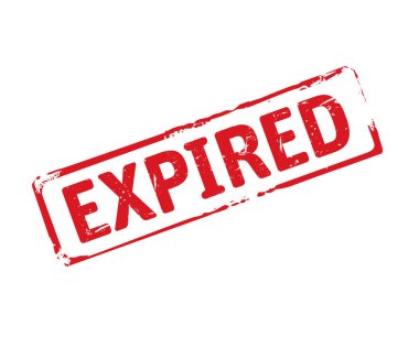 Kırmızı grunge damgası ve metin Süresi Dolmuş.