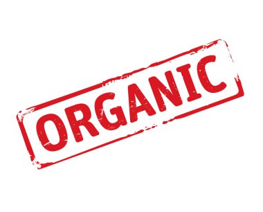 Kırmızı grunge damga ve metin Organik.