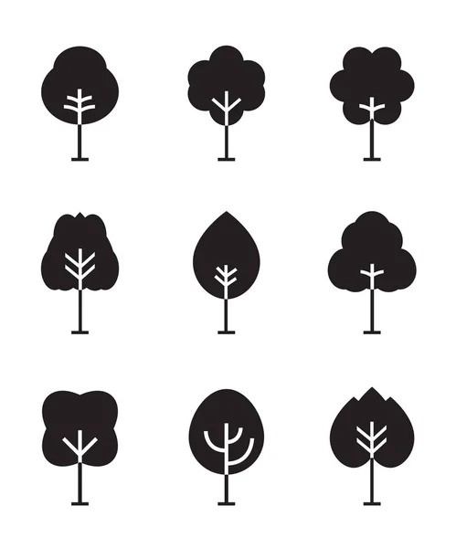 Ensemble de contour icône de l'arbre. Illustration vectorielle . — Image vectorielle