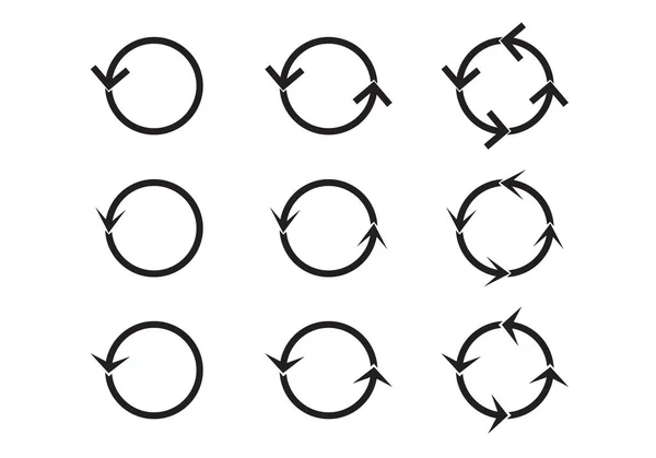 Conjuntos Flechas Círculo Negro Iconos Vectoriales Gráfico Para Sitio Web — Archivo Imágenes Vectoriales