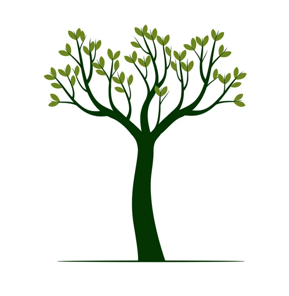 Grüner Baum Mit Blättern Vektorskizze Illustration Pflanze Garten — Stockvektor