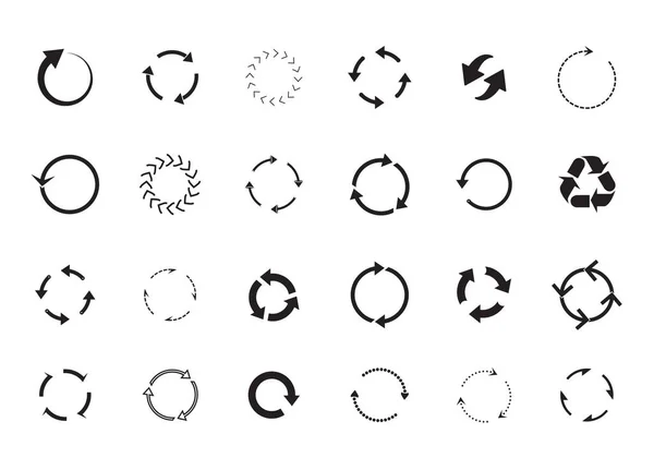 Conjuntos Flechas Círculo Negro Iconos Vectoriales Gráfico Para Sitio Web — Archivo Imágenes Vectoriales