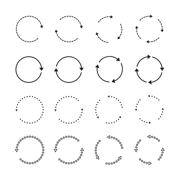 Set Săgeți Cerc Negru Icoanele Vectoriale Reîmprospătează Reîncarcă Descarcă Grafică — Vector de stoc