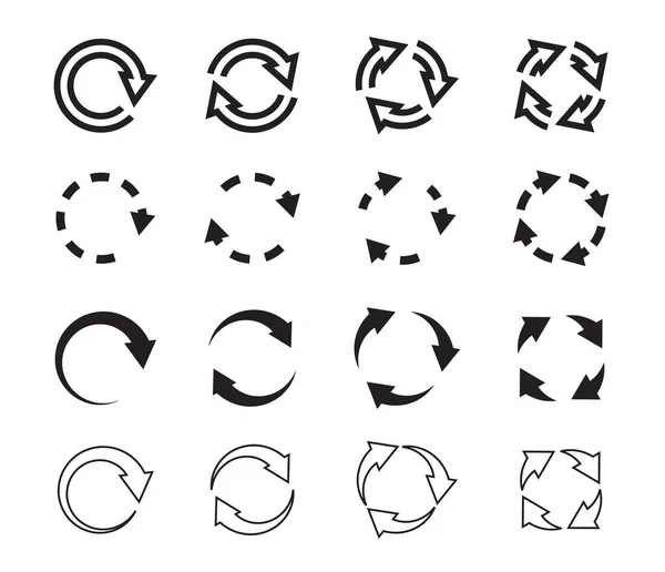 Ensembles Flèches Cercle Noir Icônes Vectorielles Graphique Pour Site Web — Image vectorielle