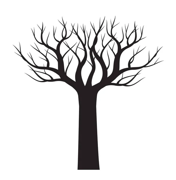 Árvore Negra Esboço Vetorial Ilustração Planta Jardim Ficheiro Eps —  Vetores de Stock