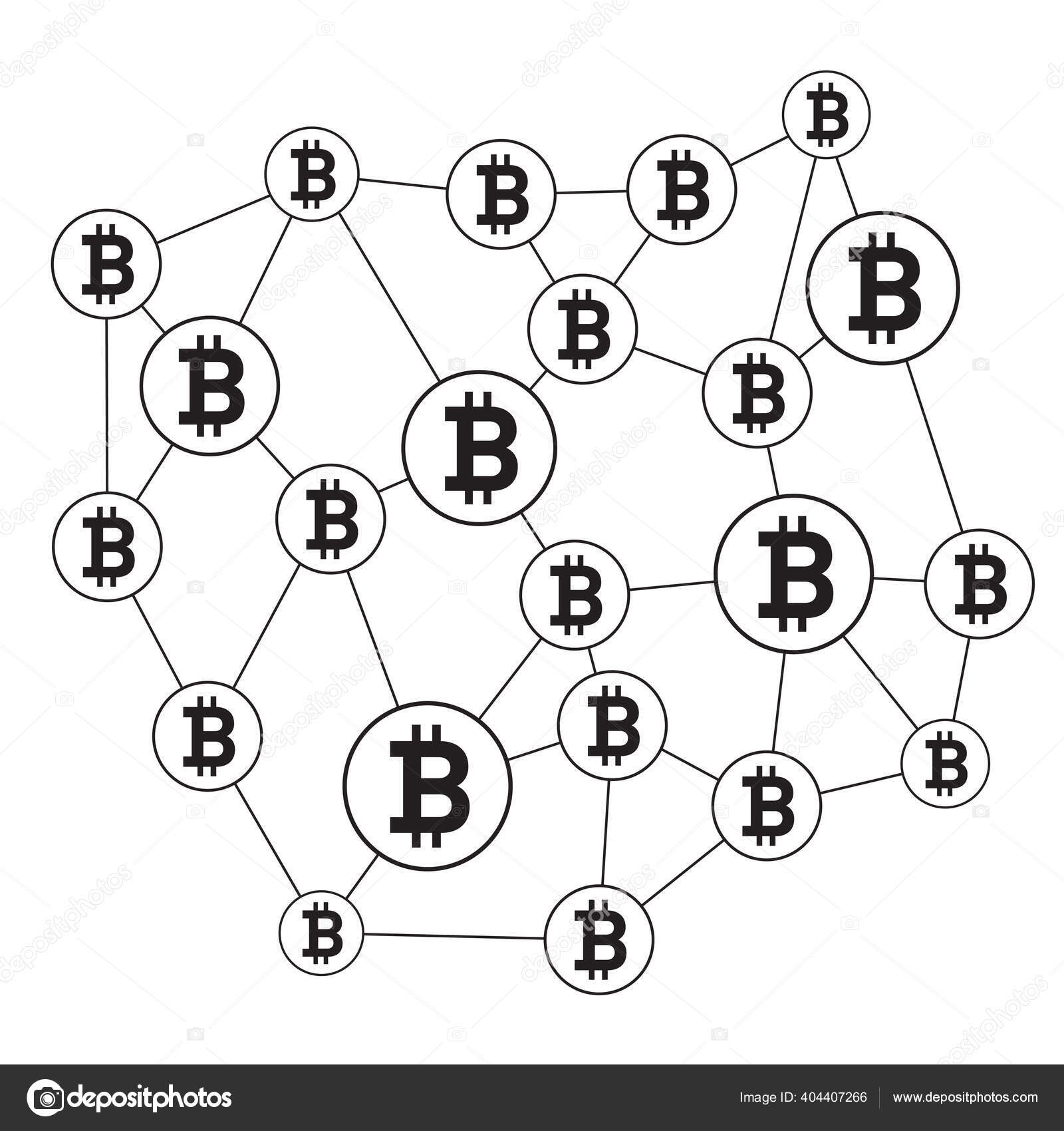 Estructura Cadena Bloques Icono Bitcoin Esquema Vectorial Ilustración  Iconos Vector de stock #404407266 de ©rolandtopor