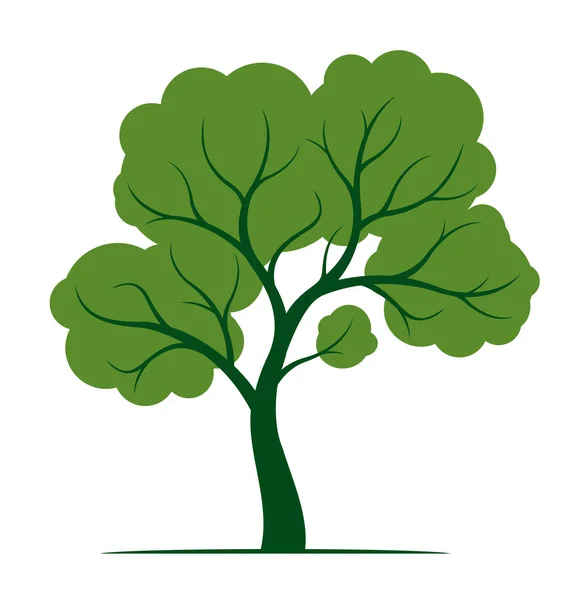 Forma Árbol Con Hojas Verdes Esquema Vectorial Ilustración Planta Garden — Vector de stock