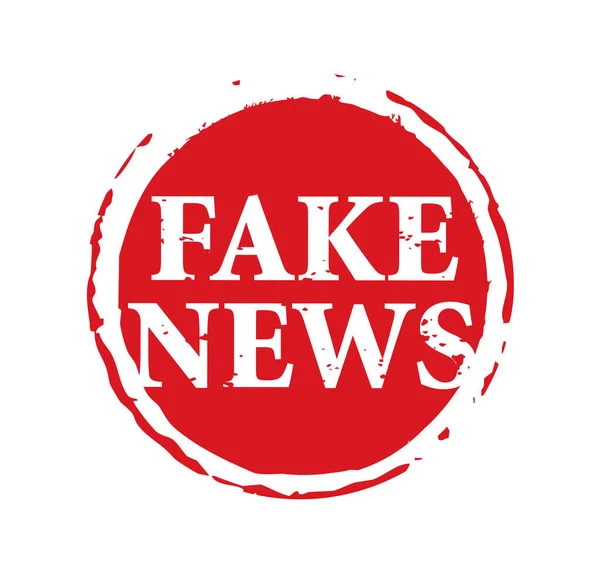 Червона Гумова Марка Текст Fake News Векторна Ілюстрація Банер — стоковий вектор