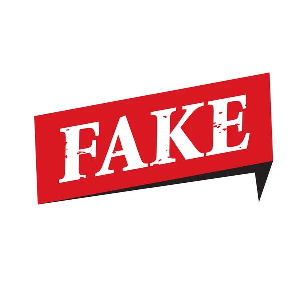 Червона Гумова Марка Текст Fake News Векторна Ілюстрація Банер — стоковий вектор