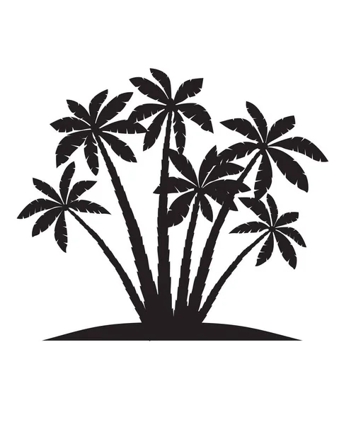 Palmen Silhouetten Vektorillustration Isoliert Auf Weißem Hintergrund Vektorillustration — Stockvektor