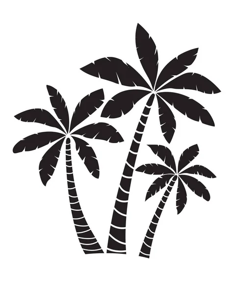 Palm Trees Silhouettes Vector Illustration Isolated White Background Vector Illustration — Stock Vector